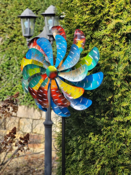Metallwindrad Regenbogen, doppelt