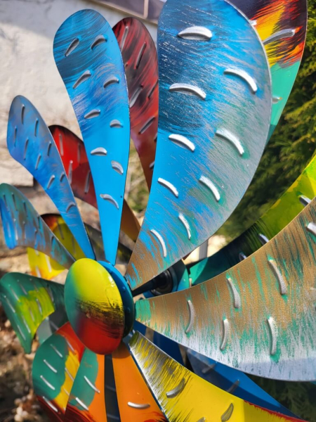 Metallwindrad Regenbogen, doppelt