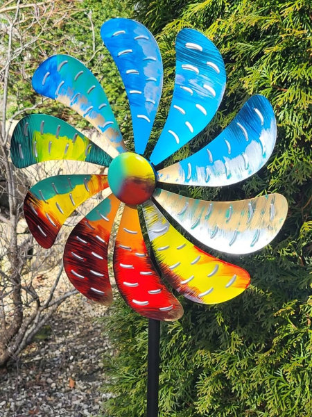 Metallwindrad Regenbogen, einfach
