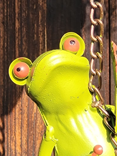 Metall Windspiel Frosch, mit Glocke