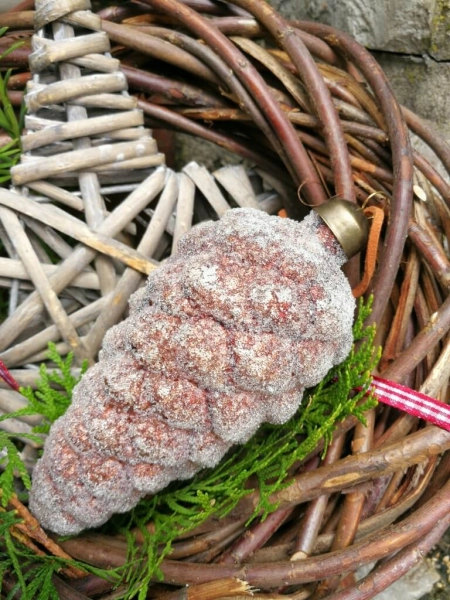 Christbaumkugel Zapfen Mikana 13 cm, dunkelbraun