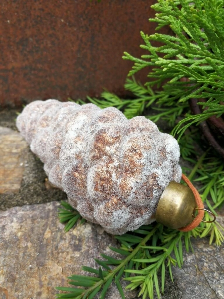 Christbaumkugel Zapfen Mikana 13 cm, hellbraun