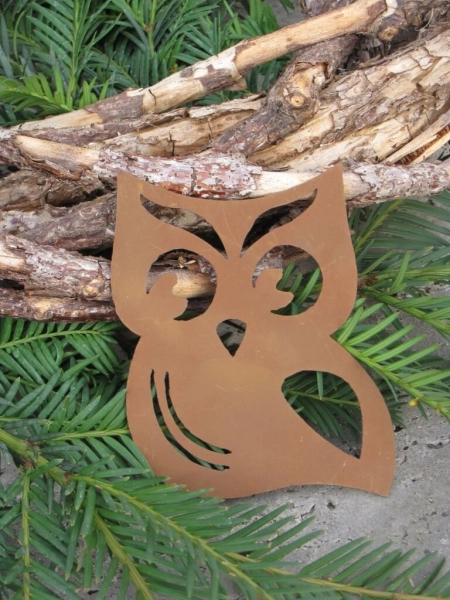 Christbaumschmuck Eule aus Edelrost
