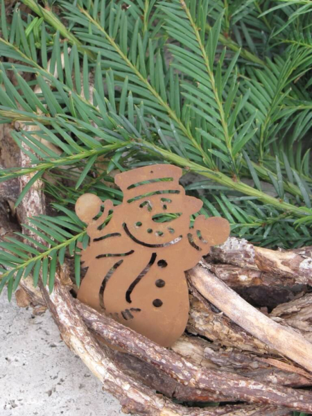 Edelrost Christbaumschmuck Schneemann 2