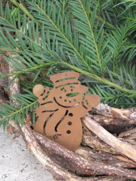 Edelrost Christbaumschmuck Schneemann 2