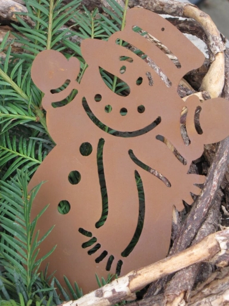 Edelrost Christbaumschmuck Schneemann 2