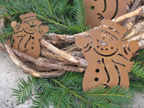 Edelrost Christbaumschmuck Schneemann 2