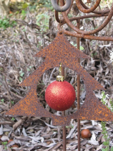 Edelrost Christbaumschmuck Tanne für Kugel
