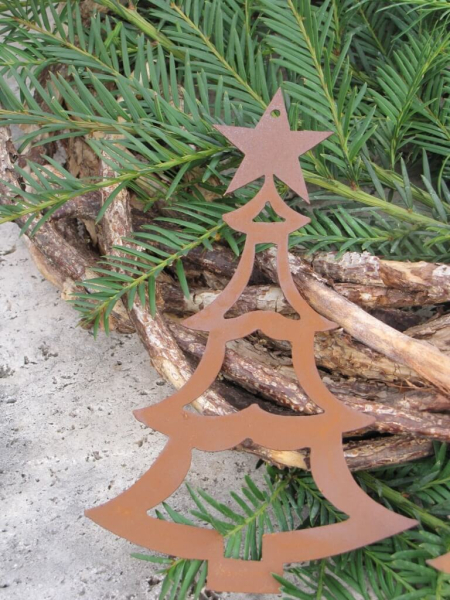 Edelrost Christbaumschmuck Tanne, 3 Größen