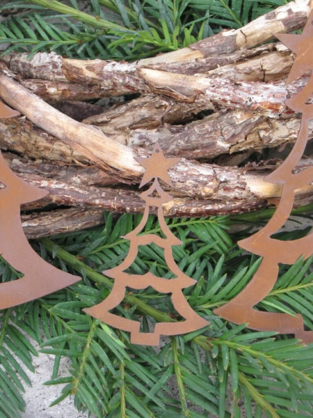 Edelrost Christbaumschmuck Tanne, 3 Größen