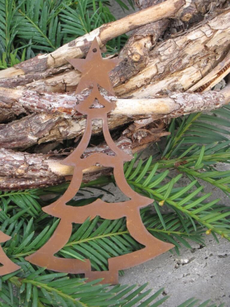 Edelrost Christbaumschmuck Tanne, 3 Größen
