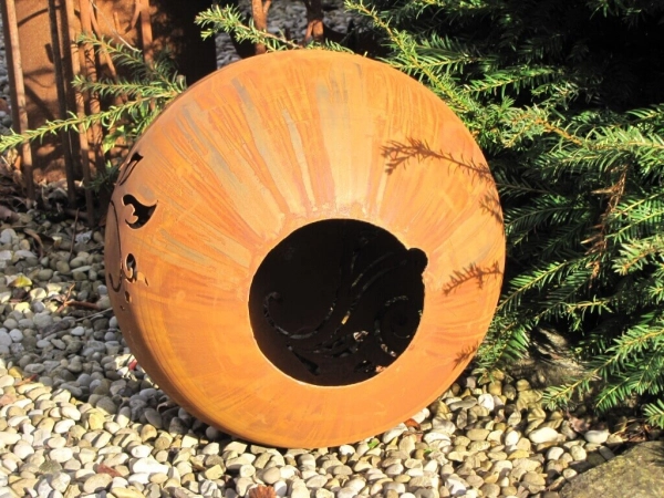Edelrost Kugel Barock 40 cm