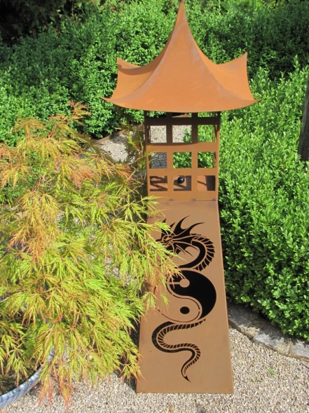 Edelrost Säule Asia Dragon Tower