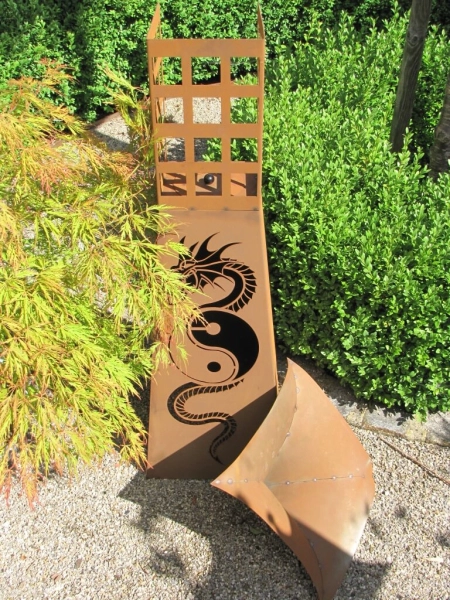 Edelrost Säule Asia Dragon Tower