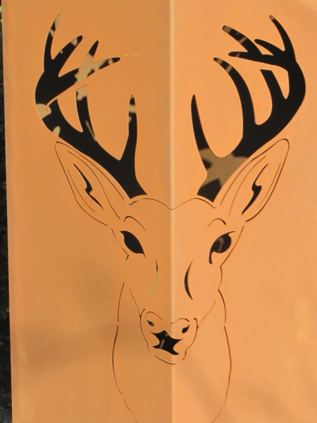 Edelrost Dekosäule Hirsch