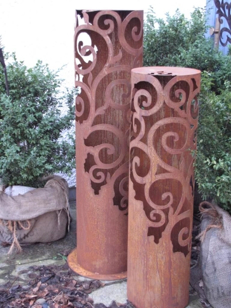 Dekosäule Venezia rund aus Edelrost 100 cm