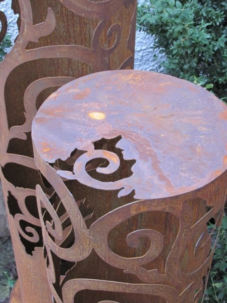 Dekosäule Venezia rund aus Edelrost 100 cm