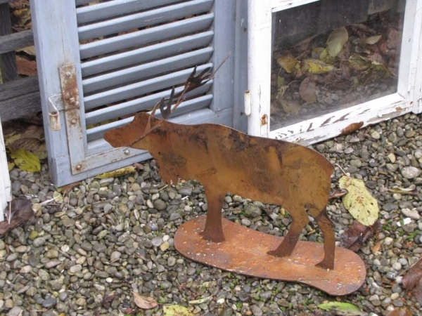 Edelrost Elch mit 3D Geweih 30 cm