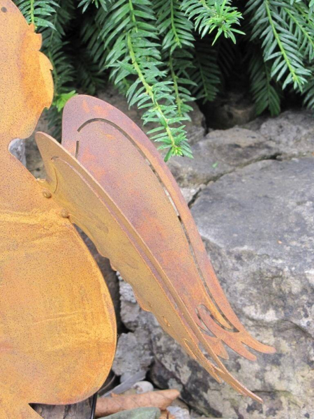 Edelrost Engel zum Hängen mit Doppelflügel