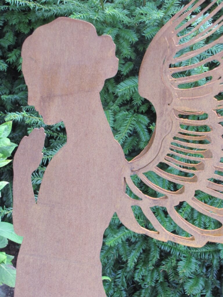 Edelrost Engel Santine mit Doppelflügeln 140 cm - 200 cm
