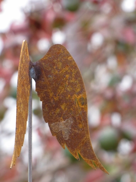 Edelrost Gartenstecker kleine Engelsflügel