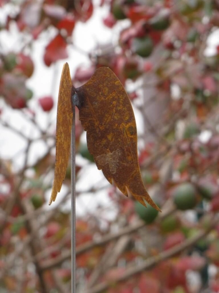 Edelrost Gartenstecker kleine Engelsflügel
