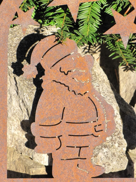 Edelrost Fensterbild Nikolaus