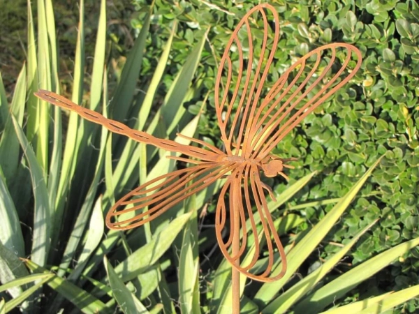 Edelrost Gartenstecker Libelle