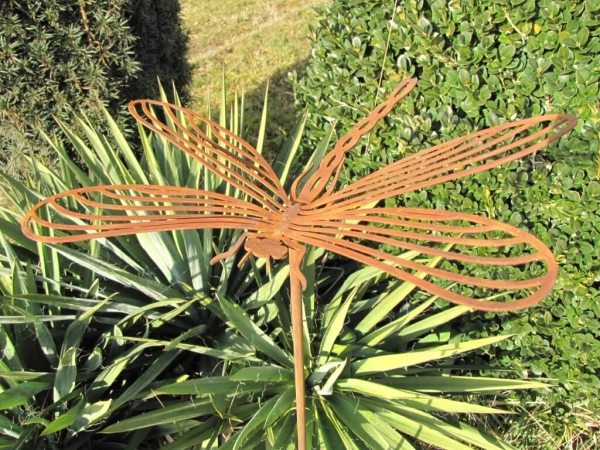 Edelrost Gartenstecker Libelle