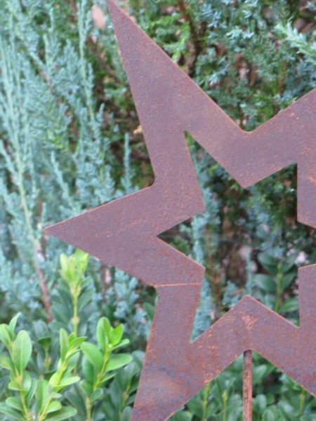 Gartenstecker Stern asymmetrisch offen, klein