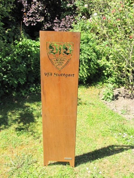 VFB Stuttgart Gartenstele in Edelrost