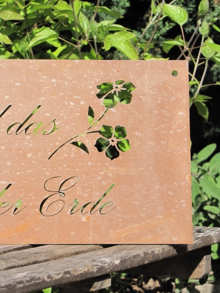 Edelrost Gedichttafel Blume