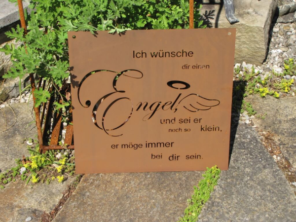 Edelrost Gedichttafel Engel