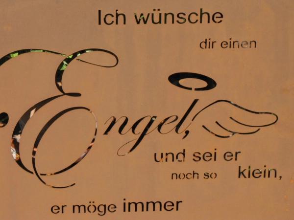 Edelrost Gedichttafel Engel
