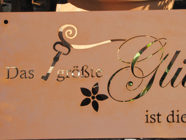 Edelrost Gedichttafel Glück