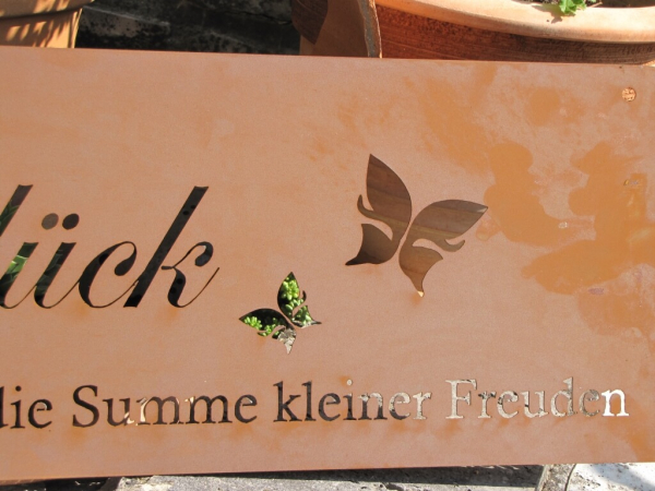 Edelrost Gedichttafel Glück