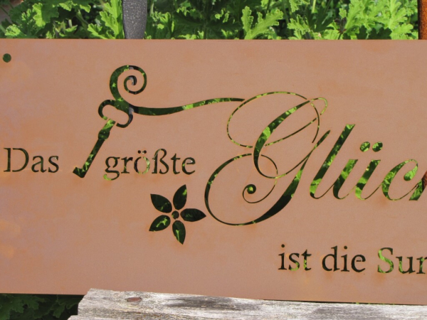 Edelrost Gedichttafel Glück