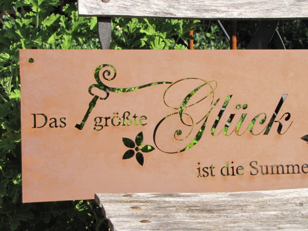 Edelrost Gedichttafel Glück