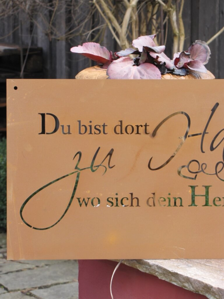 Edelrost Gedichttafel "Heimat"