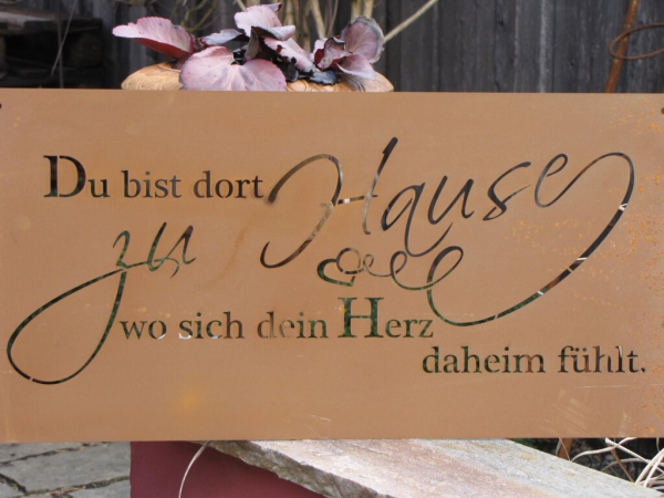 Edelrost Gedichttafel "Heimat"