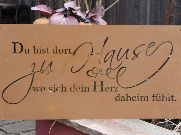 Edelrost Gedichttafel Heimat