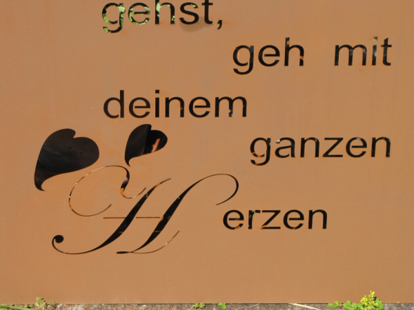 Edelrost Gedichttafel Herz