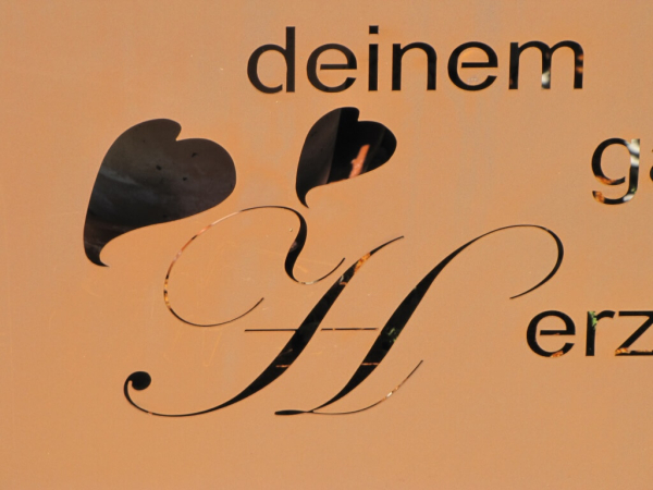 Edelrost Gedichttafel Herz