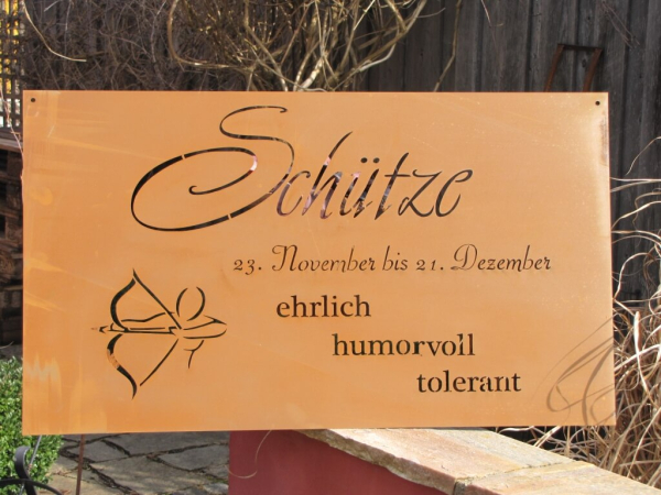 Edelrost Sternzeichen Gedichttafel Schütze