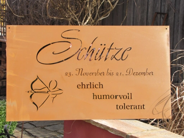 Edelrost Sternzeichen Gedichttafel Schütze
