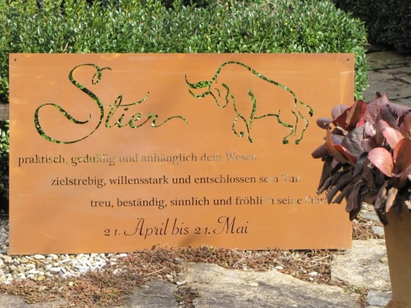 Edelrost Sternzeichen Gedichttafel Stier