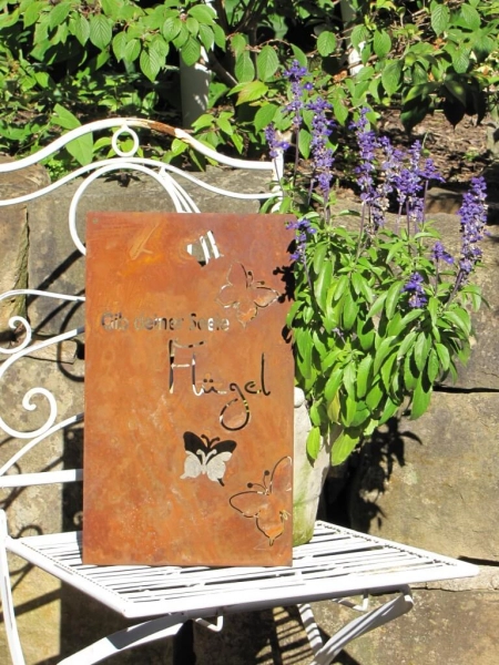 Edelrost Spruchschild Schmetterling