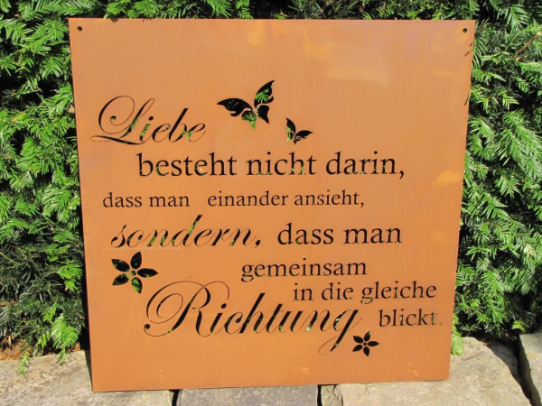 Edelrost Spruchschild Gedichttafel Liebe