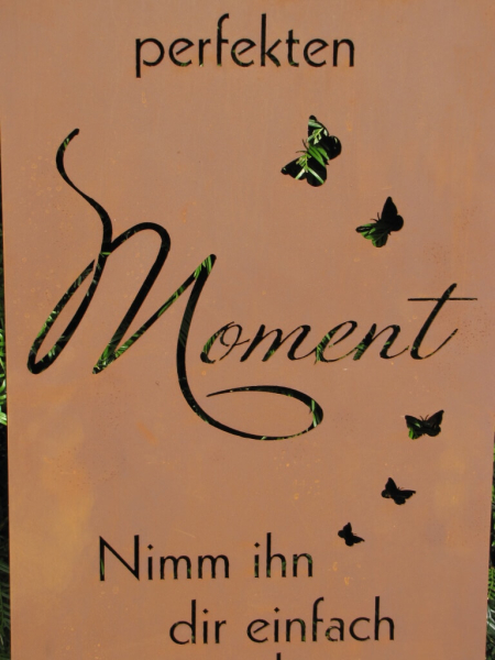 Edelrost Gedichttafel Perfekter Moment