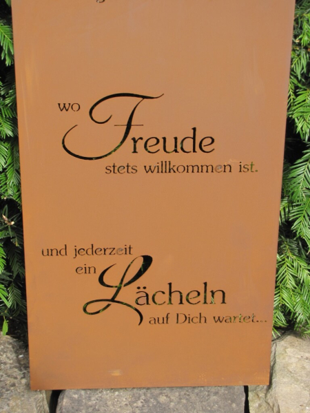 Edelrost Gedichttafel oder Spruchschild Zuhause ist...